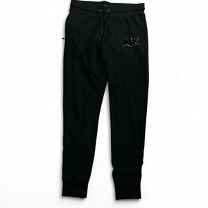 AX Armani Exchange Paris black sweatpants joggers embroidered logo women small